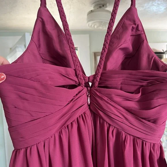 Azazie Rowena Bridesmaids Dress, Mulberry, Size 10 - Picture 5 of 6